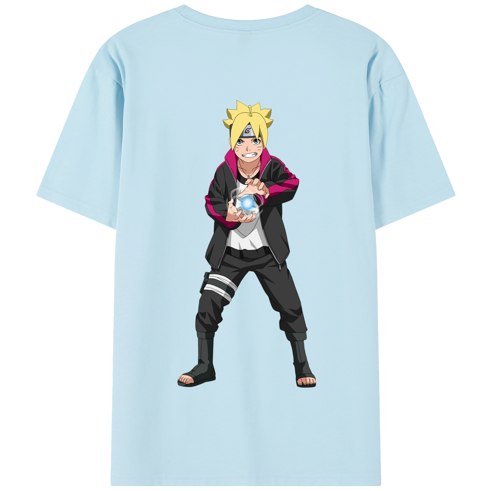 （画像用） NARUTO -ナルト- うずまき ボルト Uzumaki Boruto 綿100％半袖Tシャツ（背面プリント）